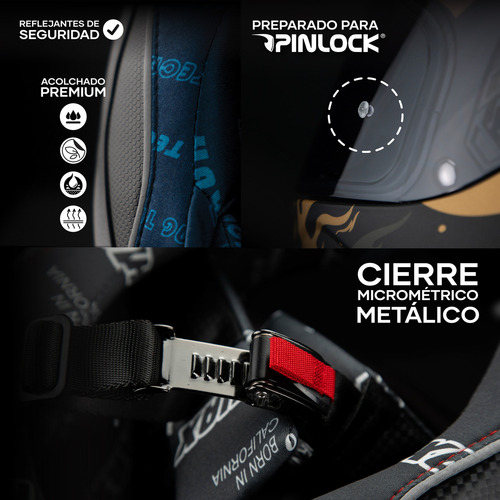 Casco Moto Integral HAX ONIX Golden Flame Negro Dorado Mate Certificado DOT Talla M(57-58 Cm)
