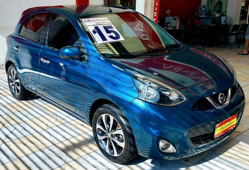 Imagem 5 de 14 de Nissan March 1.6 1sl Ano:2015 Azul Flex Completo