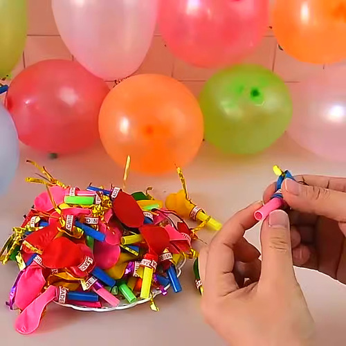 50 Uds Globos De Látex Con Silbato Para Fiestas Cumpleaños