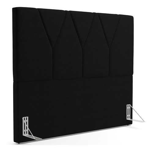 Cabeceira Cama Box Casal 140 Cm Aurora W01 Suede Preto