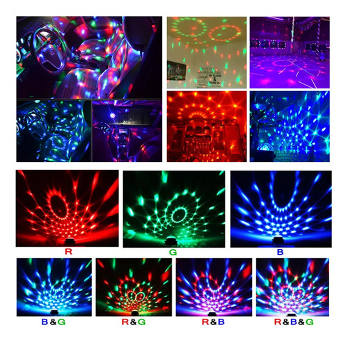 Mini Globo Jogo De Luz Rgb Com Controle Para Festa Dj Usb
