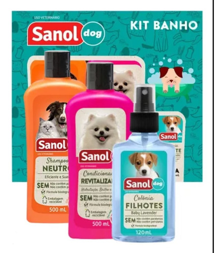 Kit Shampoo + Colonia + Acondicionador De Perro Gratis Sanol