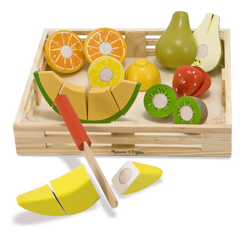 Melissa & Doug Frutas Para Cortar, Introduce Los Conceptos D