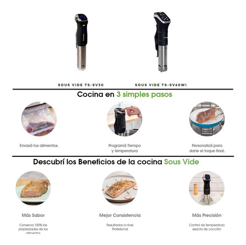 Imagen 2 de 6 de Sous Vide Turbosaver Ts-sv30 Cocina Al Vacio 15litros