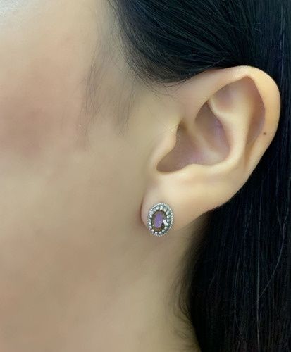 Aretes De Plata Turca Piedra Zultanite (sultanita) En Ovalo