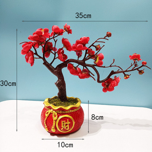 Simulación Plantas Verdes Ciruela Roja Decoración Del Hogar