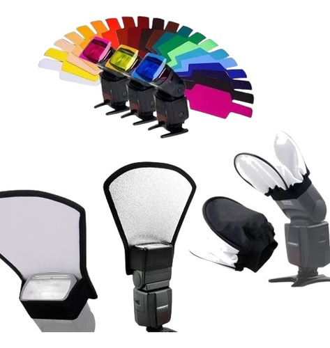 Difusor Gelatina Rebatedor Para Flash Speedlight Externo