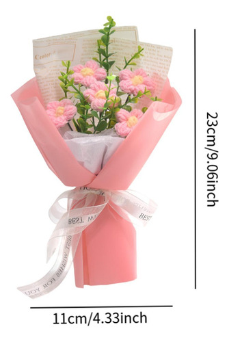 Ramo De Flores De Crochet Flowet Bouquet De Punto De Rosa