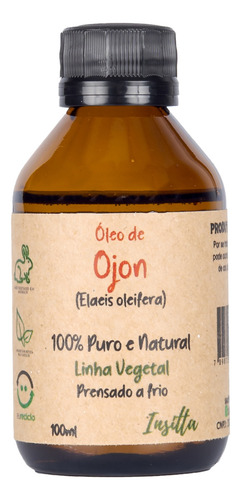 Óleo Vegetal De Ojon 100% Puro E Natural 100ml - Insitta