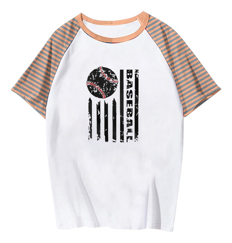 Top Casual De Moda Para Mujer Estampado Redondo Con Cuello A