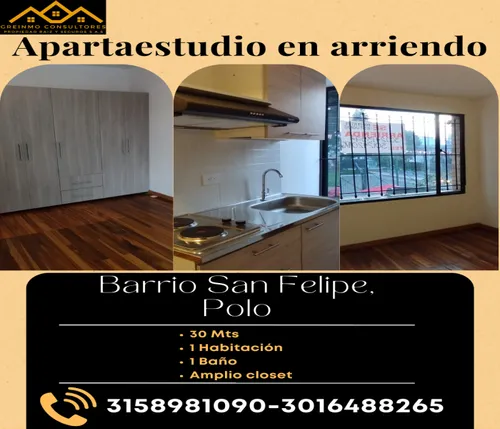 Arriendo Apartaestudio, Polo, Barrios Unidos