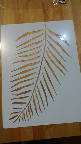 Imagen 4 de 4 de Stencils Decorativo Adan 60cm X 50cm Hojas Pared Deco