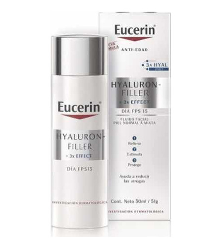 Eucerin Hyaluron Filler Antiedad Fluido Facial Día Fps15