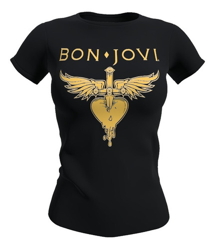 Polera Mujer Diseño Bon Jovi 100% Algodón