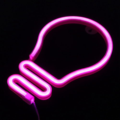 Letrero Led Con Forma De Bombilla Para Decoración De Pared,