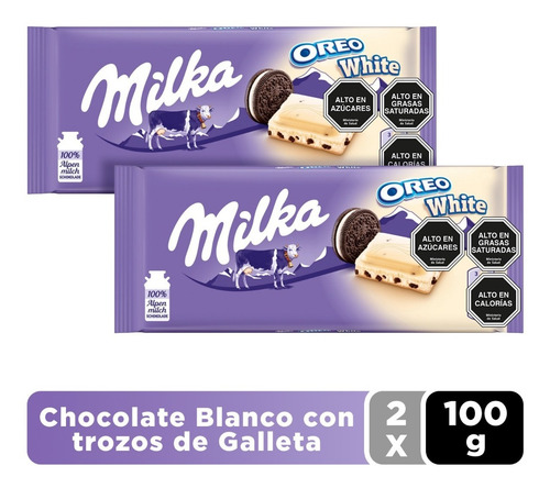 Pack Chocolate Blanco Milka® Relleno Con Oreo® Y Crema 2 Un