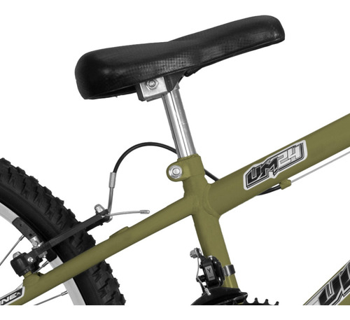 Bicicleta Urbana Rebaixada Aro 24 Freios V-brakes 18 Marchas Cor Verde Oliva Fosco