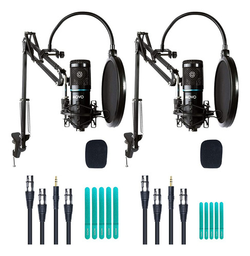 Kit De Micrófono De Condensador Cardioide Universal Movo 2-p