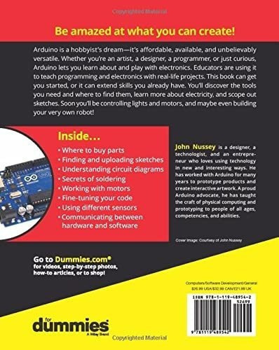 Arduino For Dummies (for Dummies Puter/tech) -., De Nussey, John. Editorial For Dummies En Inglés