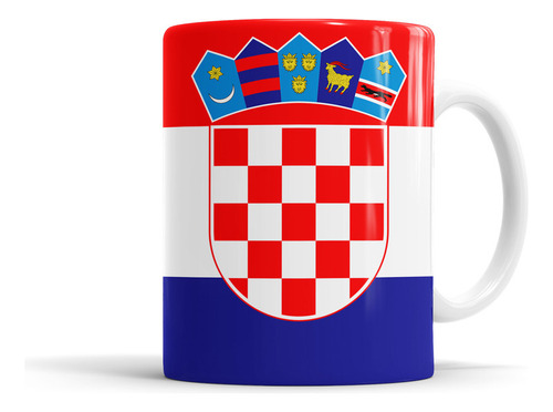 Taza Croacia - Bandera Con Escudo - Cerámica