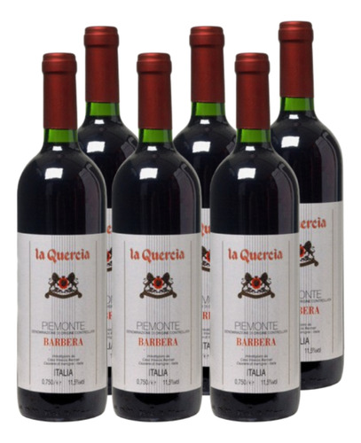 Kit 6 Vinho Tinto Meio Seco Bennati Barbera La Quercia Doc