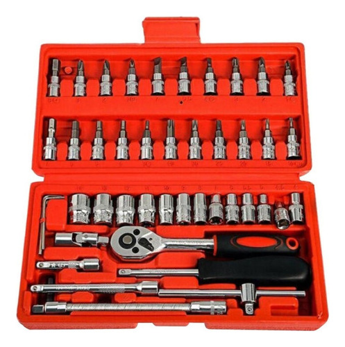 Maleta Juego46pcs 1  Inch Socket Ratchet Wrench Combinación