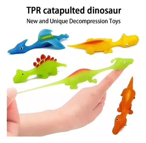 Brinquedo Kit 20 Dino Estilingue De Dinossauro Saltitante