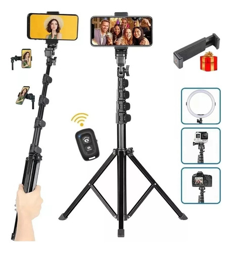 Trípode Celular Selfie Stick Bluetooth Control Remoto 170cm