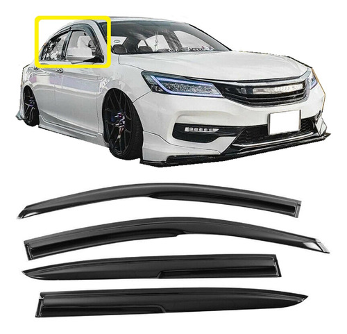 Bota Aguas Deflectores De Ventana Honda Accord 2013 - 2017 Negro