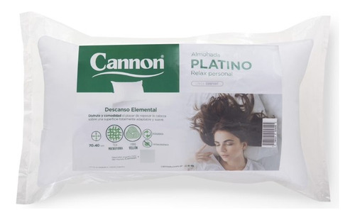 Almohada Cannon Platino 70x40 Fibra De Vellon