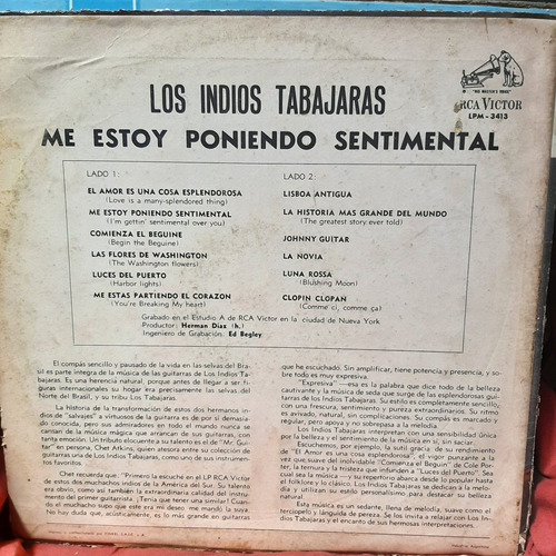 Vinilo Los Indios Tabajara Me Estoy Poniendo Sentimental O2 (Usado)