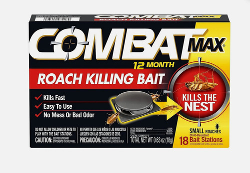 Combat Max Mata Cucarachas Cebo 18 Trampas 18gr