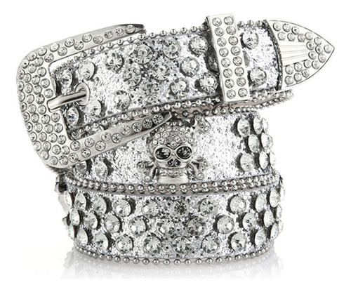 Cinturón De Cintura Con Hebilla En Forma De Calavera Brillan