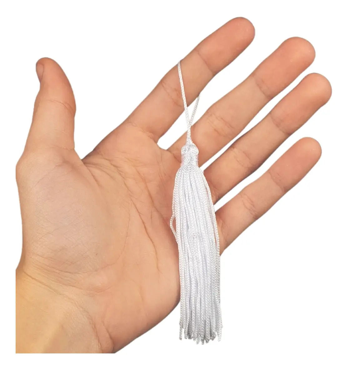 Pingente De Seda Tassel - Franja - Branco C/50 - Nybc