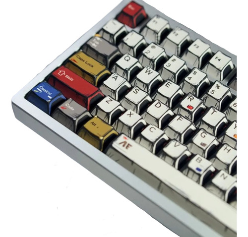 Capa Para Teclas Pbt Comic Style Keycaps Cherry 141 Teclas Branco Inglês Us