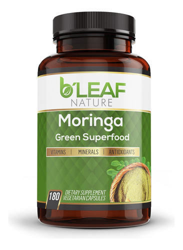 B'leaf Nature - Moringa Orgnica 180 Cpsulas De 1000 Mg  Sist