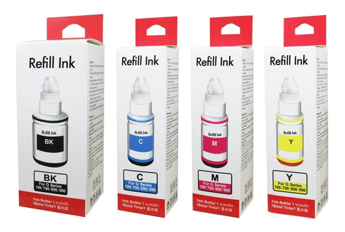 Pack Tintas Refill Ink Gi-190 Para Canon G1100/g2100/g3100