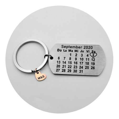 Llavero Personalizado Calendario, Spotify Y Corazón 1218