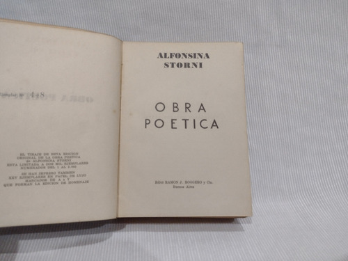 Obra Poetica Alfonsina Storni Ramon Roggero Tapa Dura