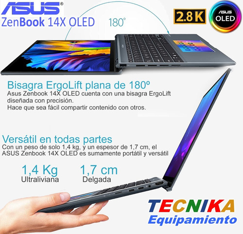 Imagen 4 de 8 de Asus Zenbook 14x Oled Touch I7 16gb 1tb Rtx2050 2880x1800