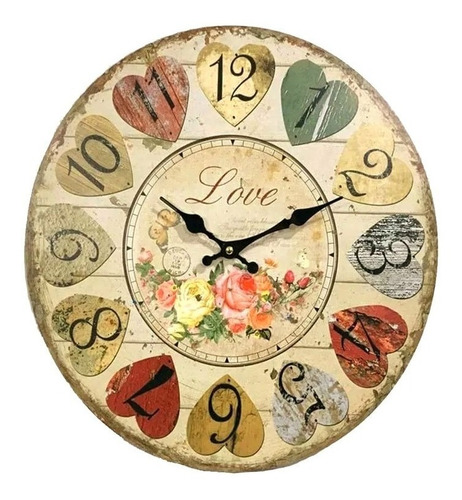 Reloj De Pared Importado Grande  Oceania Creame   34 Cm 