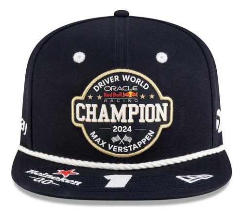 Gorra New Era F1 Max Verstappen 2024 Driver World Champion Azul Oscuro Universal Geométrico