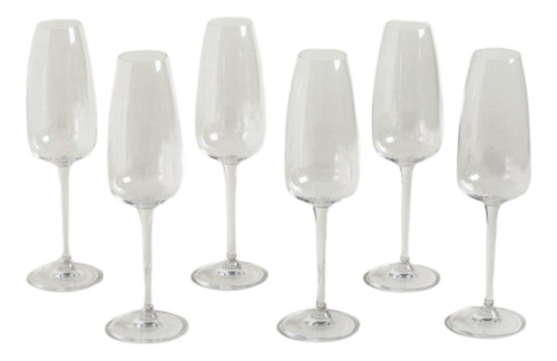 Set X 6 Copas De Champagne Cristal De Bohemia Anser 290 Ml