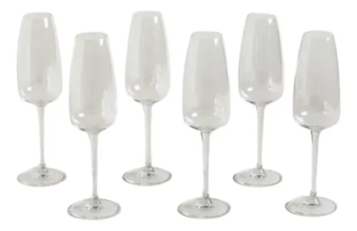 comprar Set X 6 Copas De Champagne Cristal De Bohemia Anser 290 Ml