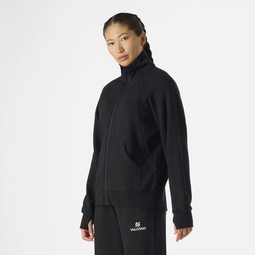 Poleron Deportivo Cierre Completo Mujer Cool Down Negro