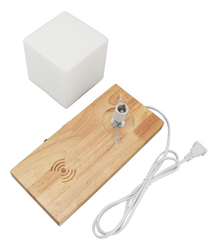 Mesita De Noche De Madera Con Puerto Usb E14 Led