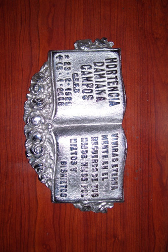 Placa Recordatoria Cementerio Fundicion Bronce