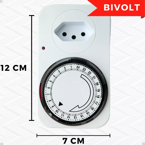 Timer Temporizador Analógico Mecânico Bivolt 110/220v Tomada