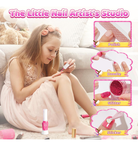 Kit De Esmalte De Uñas Para Niñas, Juego De Maquillaje De Uñ