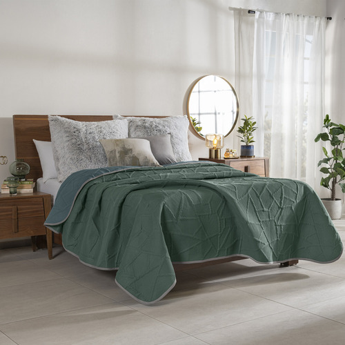 Edredón Ultraligero King Size Novo Baltico Vianney Doble Vista Azul / Verde